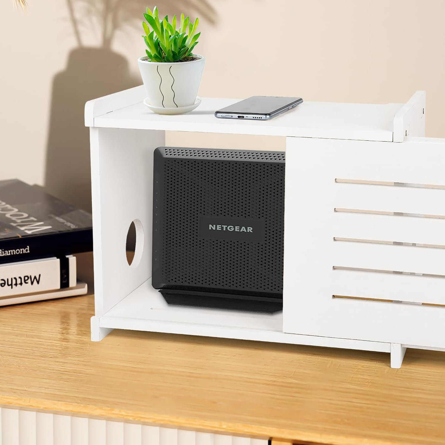 White+Router+Shelf+Projector+